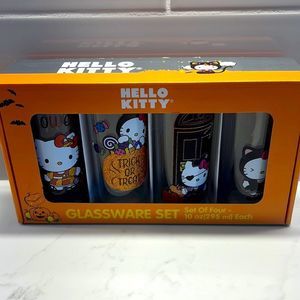 Hello Kitty Halloween Glassware Set Of Four - Seasonal 10 oz Cups NWT